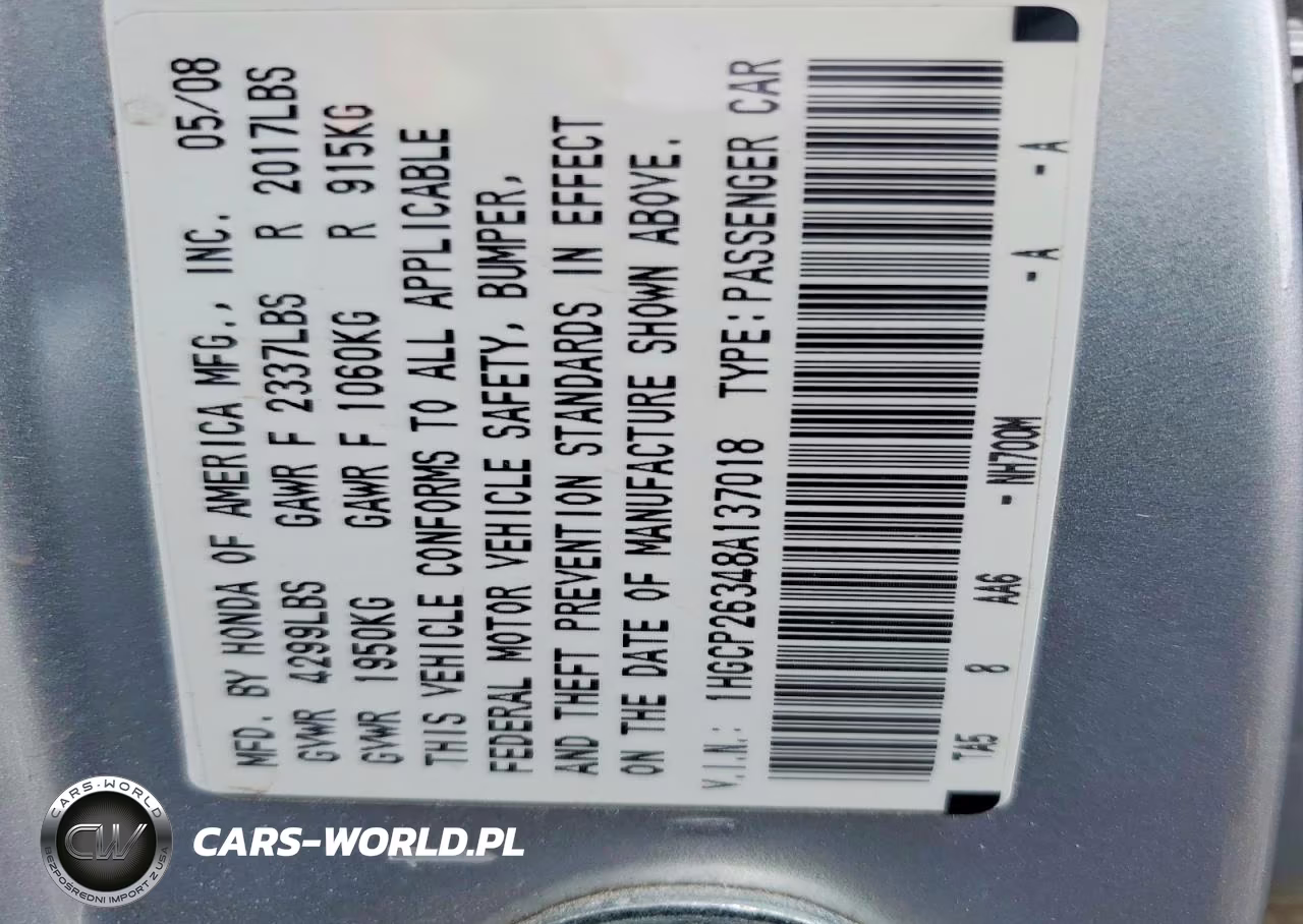 2008 Honda Accord Lx VIN:1HGCP26348A137018 - 12