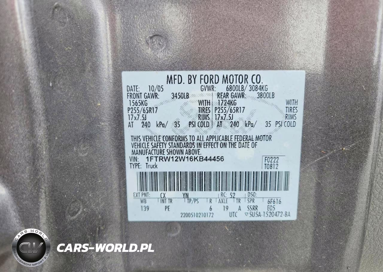 2006 Ford F150 Supercrew VIN:1FTRW12W16KB44456 - 12