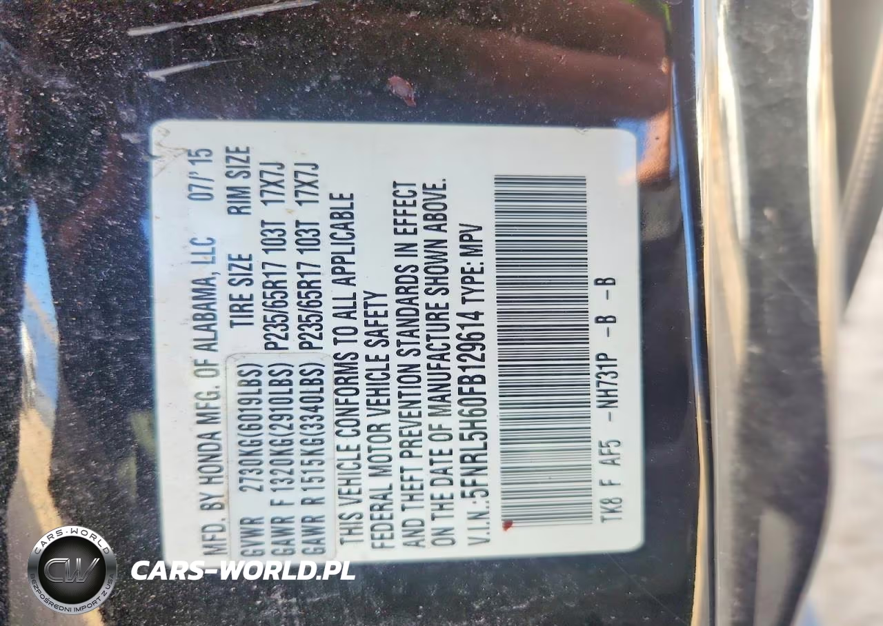 2015 Honda Odyssey Exl VIN:5FNRL5H60FB129614 - 13