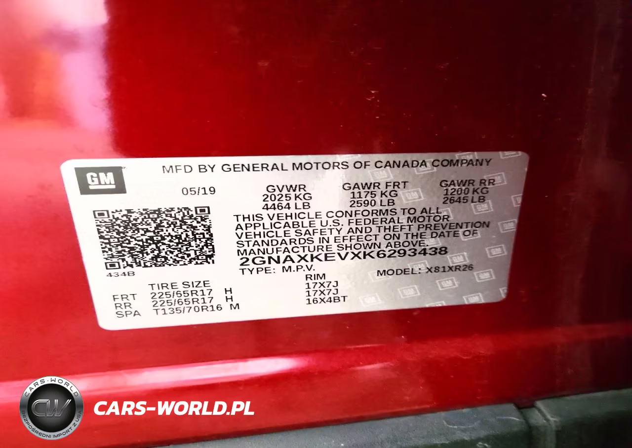 2019 Chevrolet Equinox Lt VIN:2GNAXKEVXK6293438 - 13