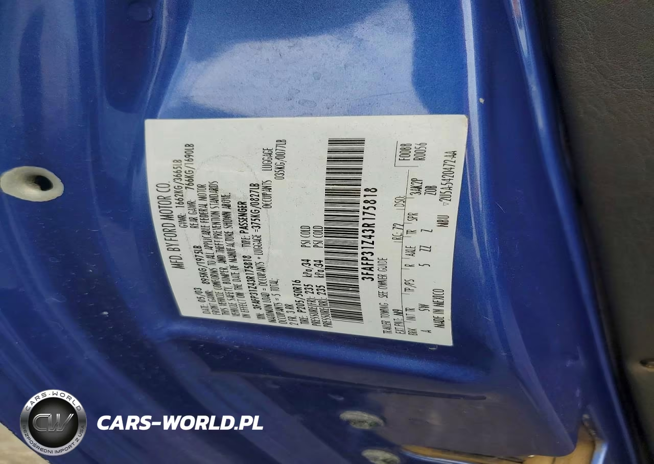2003 Ford Focus Zx3 VIN:3FAFP31Z43R175818 - 12
