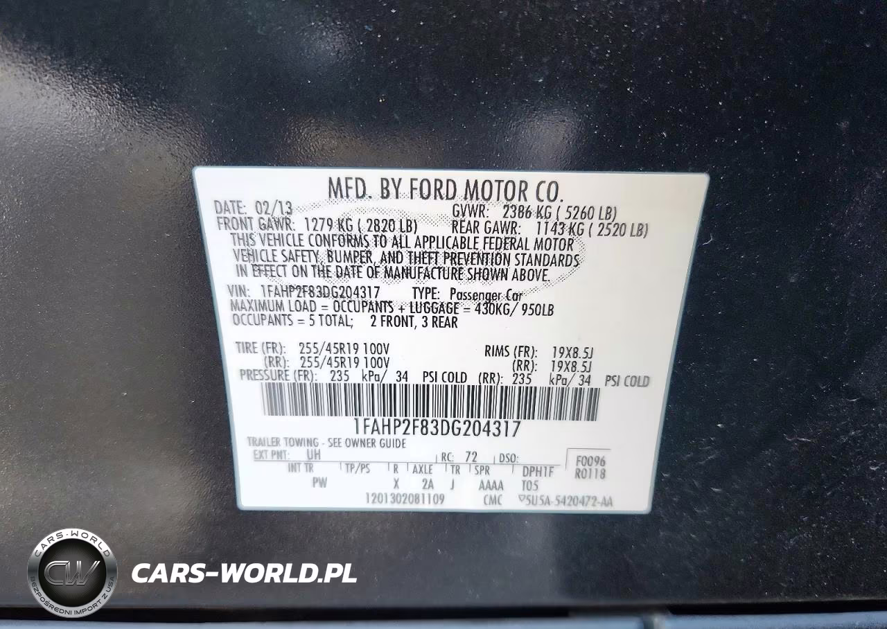 2013 Ford Taurus Limited VIN:1FAHP2F83DG204317 - 12