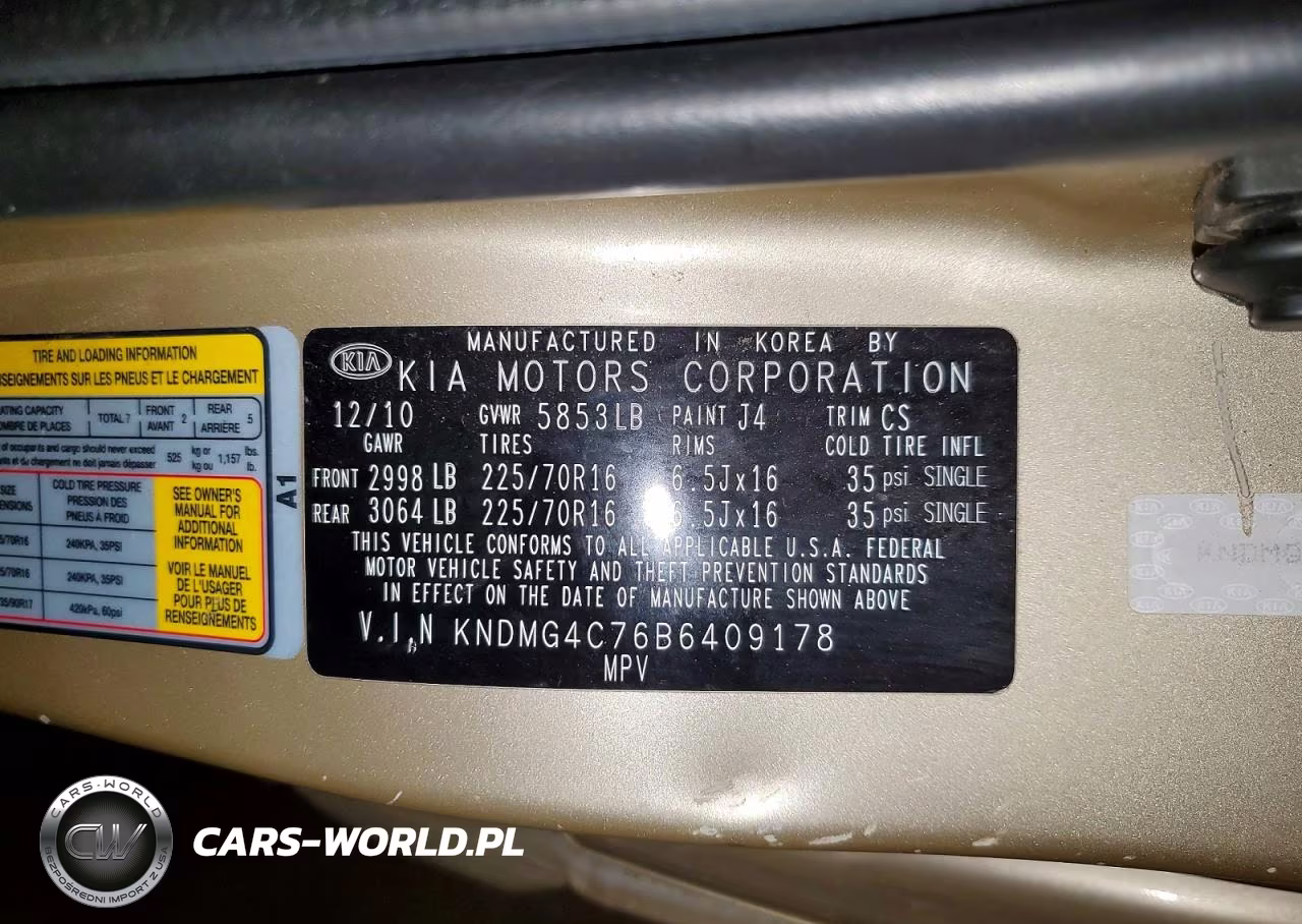 2011 Kia Sedona Lx VIN:KNDMG4C76B6409178 - 13