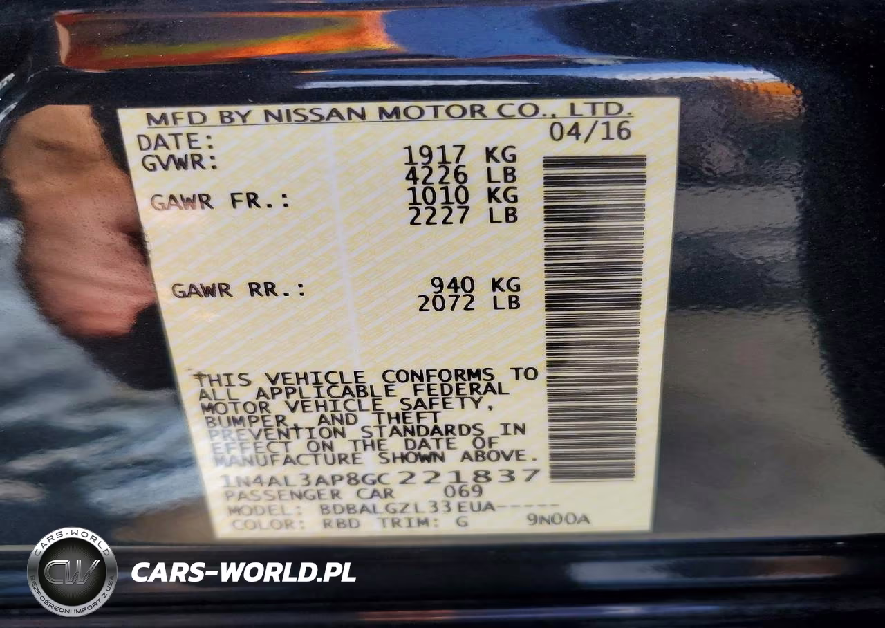 2016 Niss Altima VIN:1N4AL3AP8GC221837 - 12