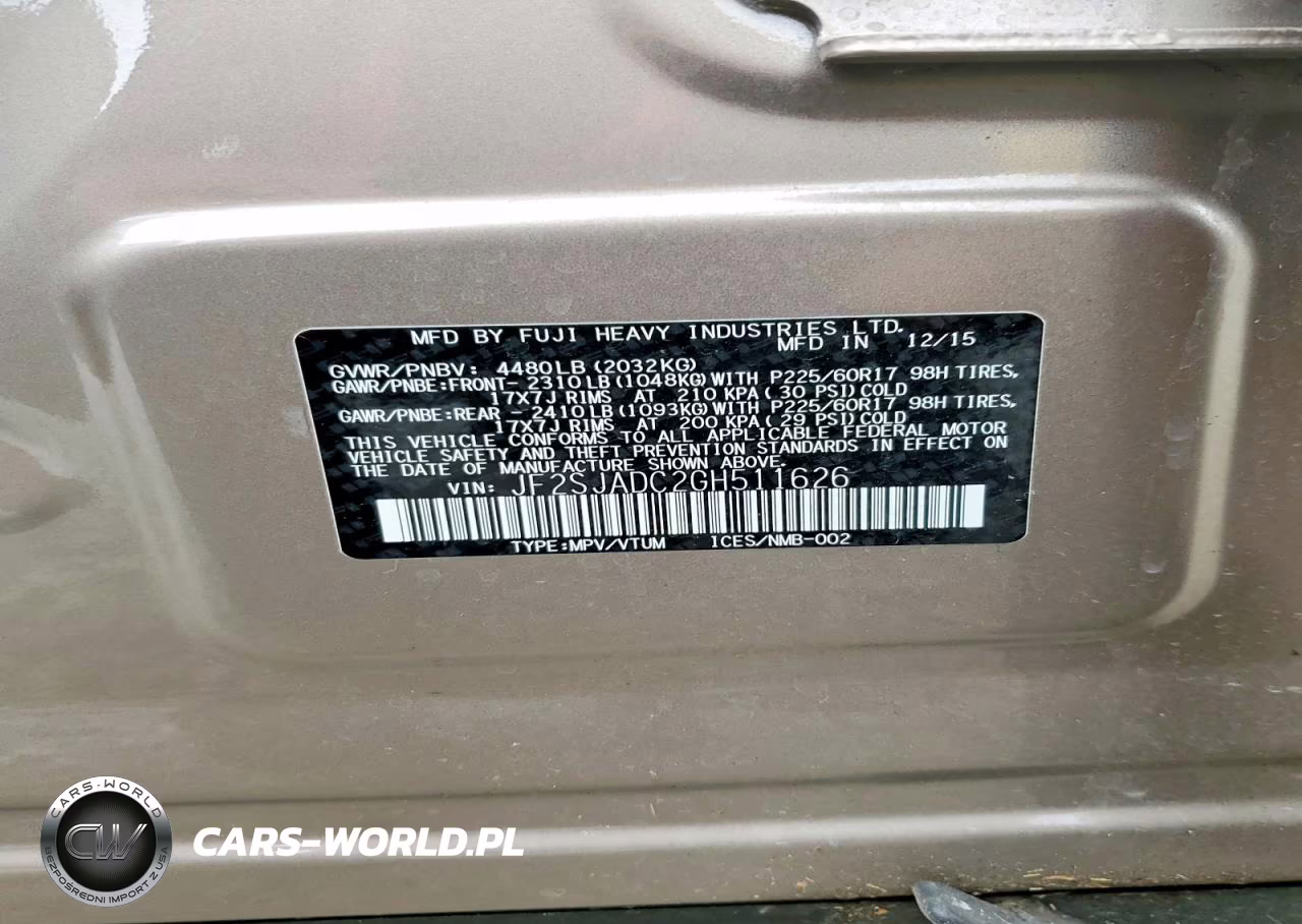 2016 Subaru Forester 2.5I Premium VIN:JF2SJADC2GH511626 - 14