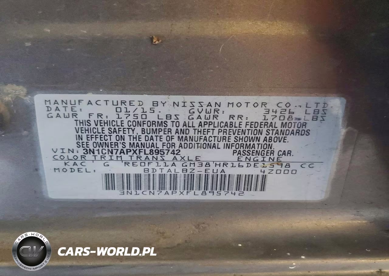 2015 Nissan Versa 1.6 Sv VIN:3N1CN7APXFL895742 - 13