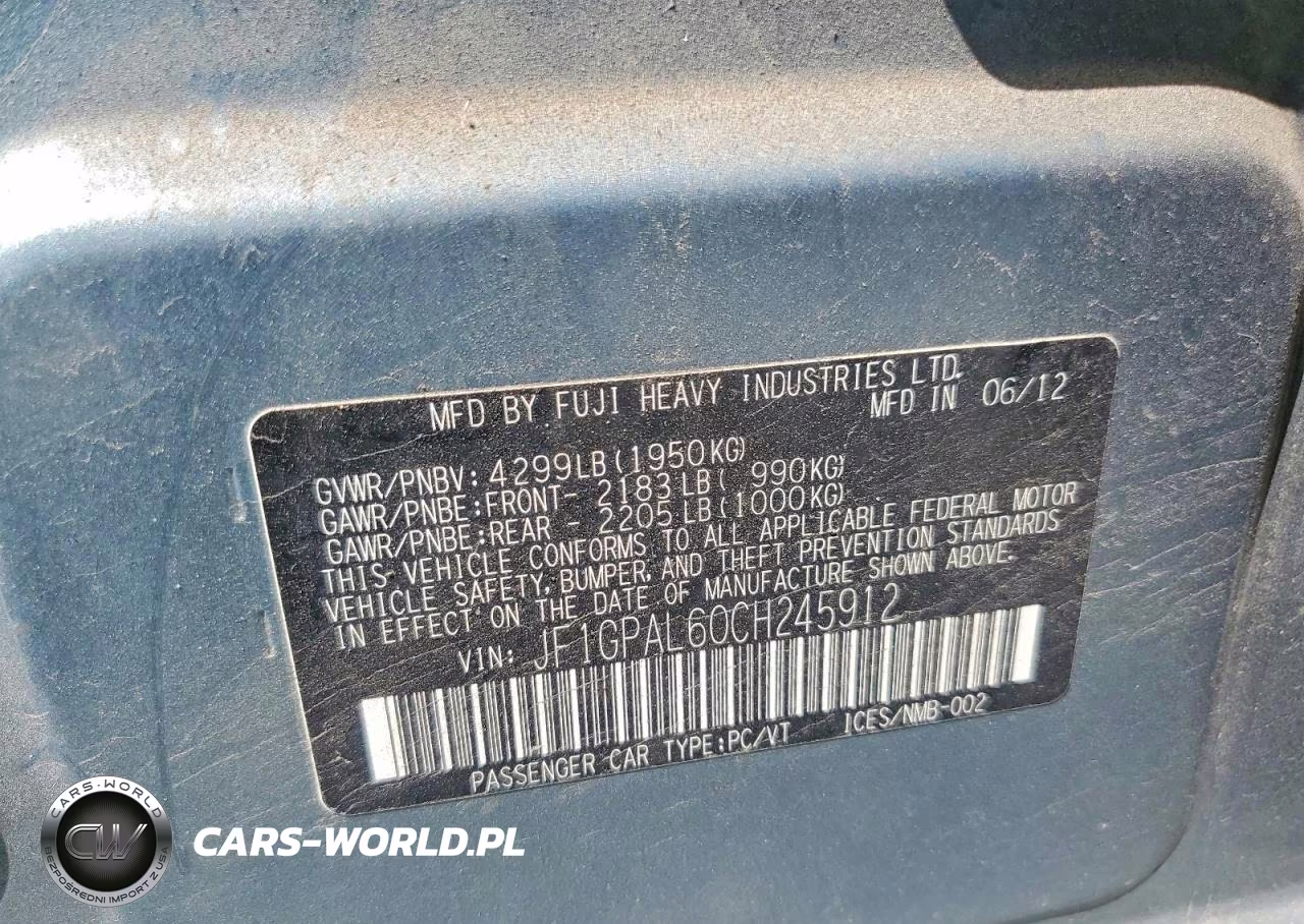 2012 Subaru Impreza Sport Premium VIN:JF1GPAL60CH245912 - 12