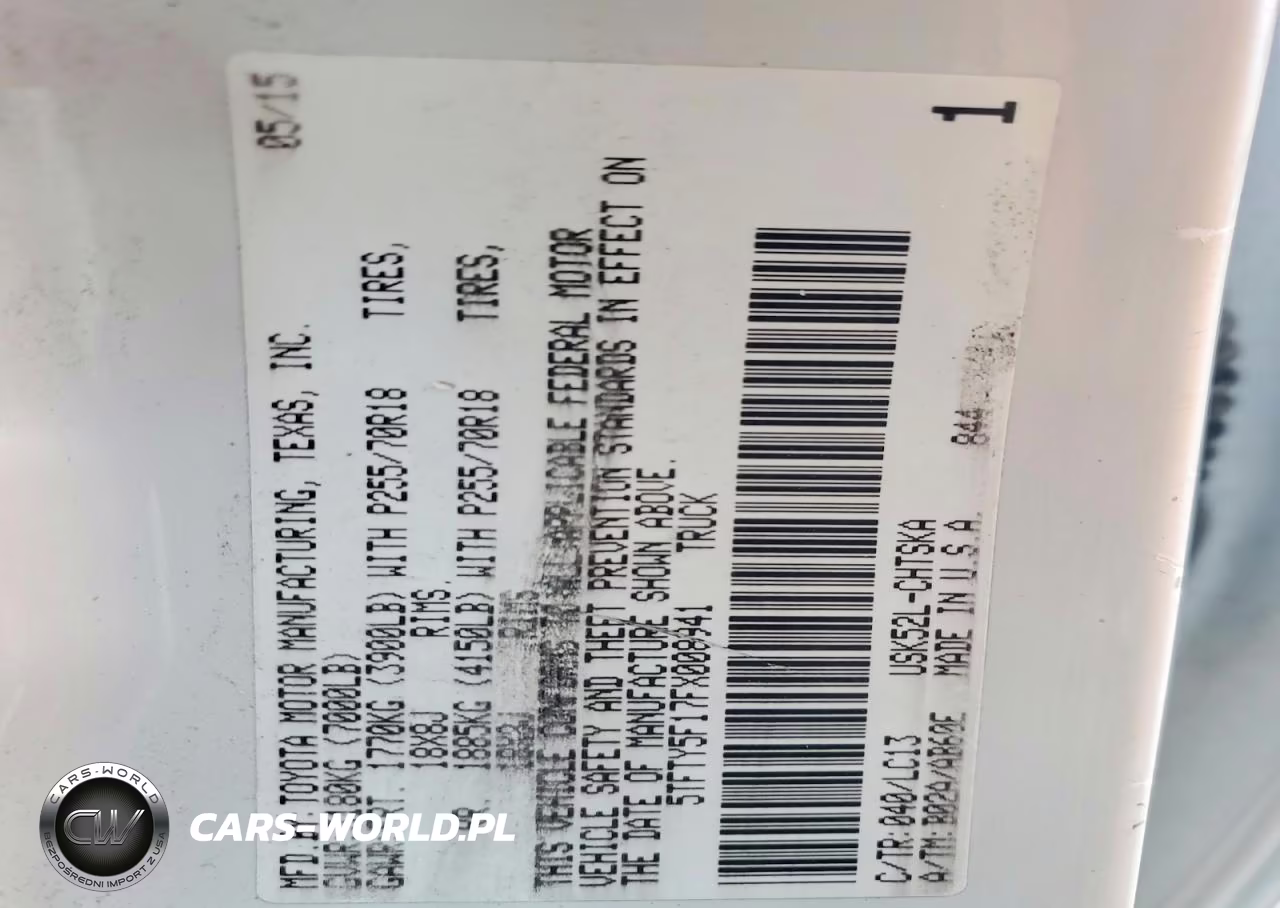2015 Toyota Tundra Sr 5.7L V8 VIN:5TFTY5F17FX008941 - 12