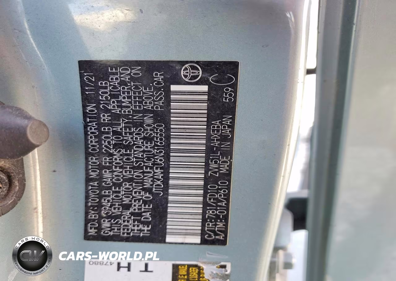 2022 Toyota Prius Le VIN:JTDKAMFU6N3165550 - 13