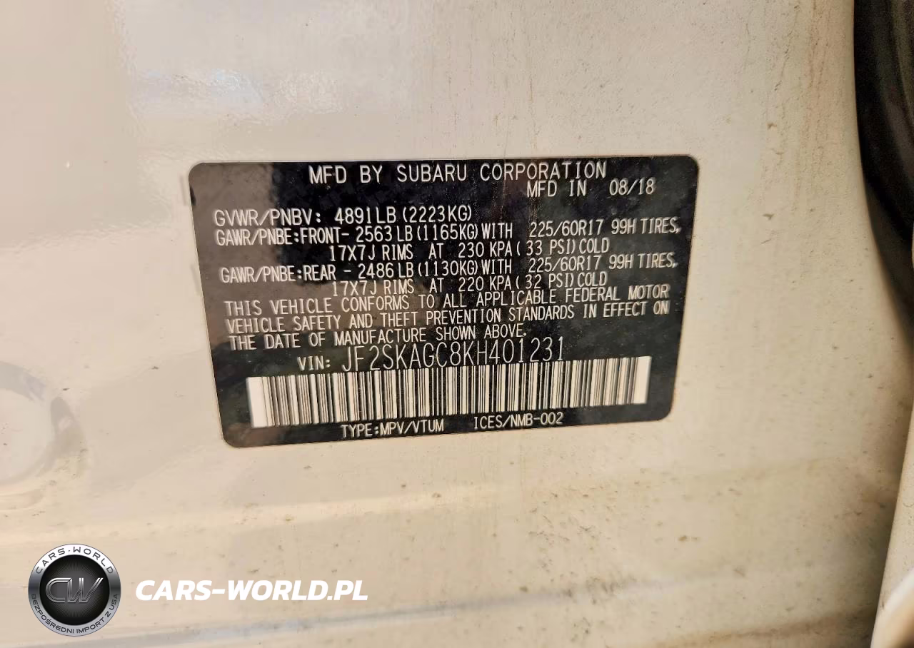 2019 Subaru Forester Premium VIN:JF2SKAGC8KH401231 - 12