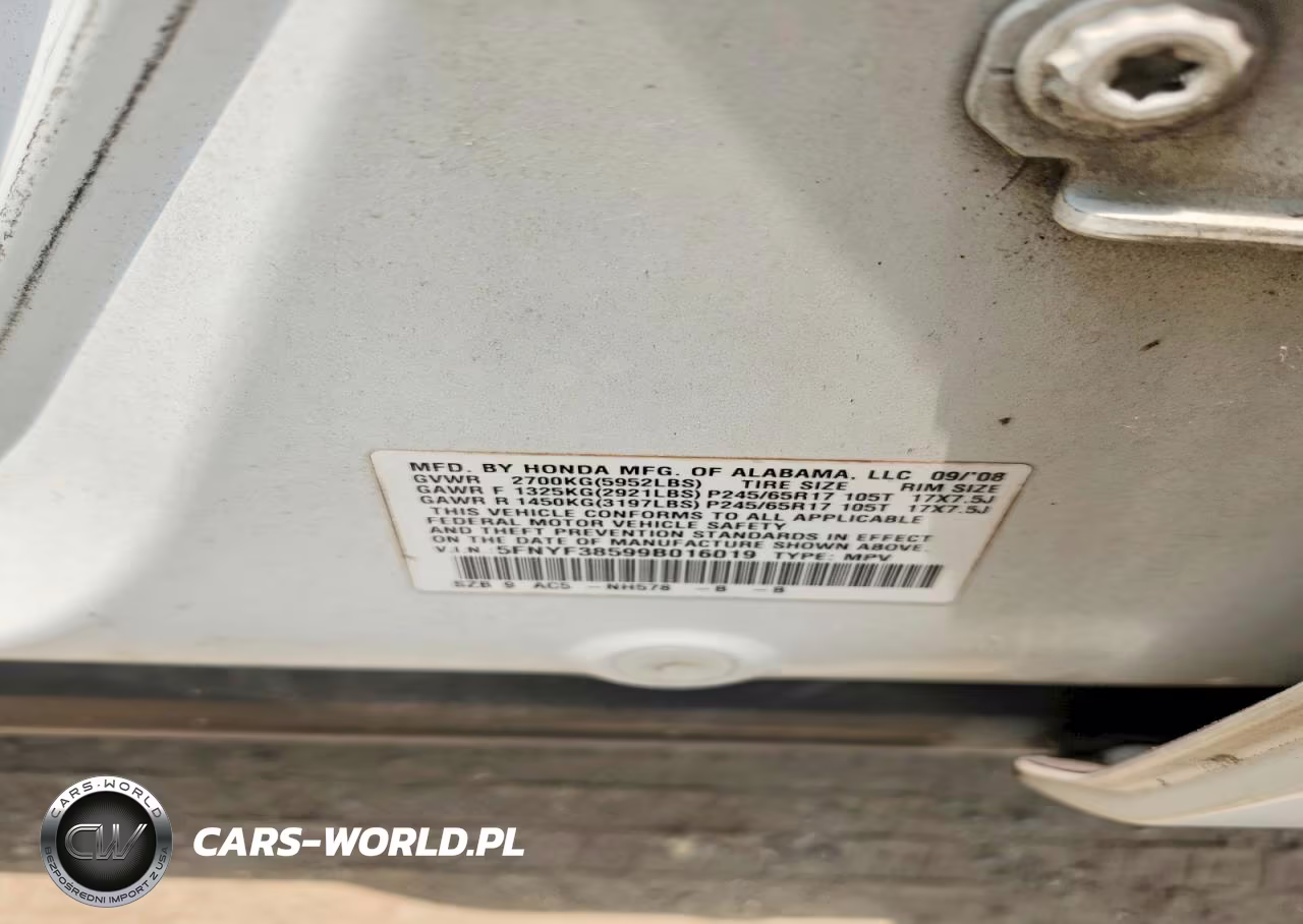 2009 Honda Pilot Exl VIN:5FNYF38599B016019 - 13