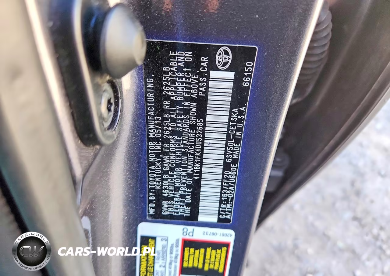 2013 Toyota Camry Se V6 VIN:4T1BK1FK4DU532685 - 12