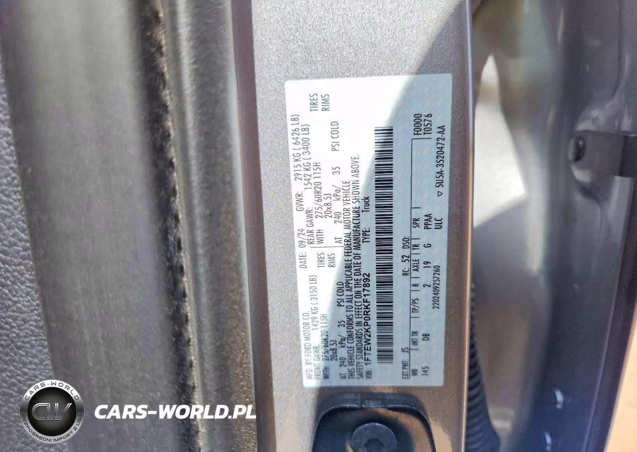 2024 Ford F150 Stx VIN:1FTEW2KP0RKF17892 - 12