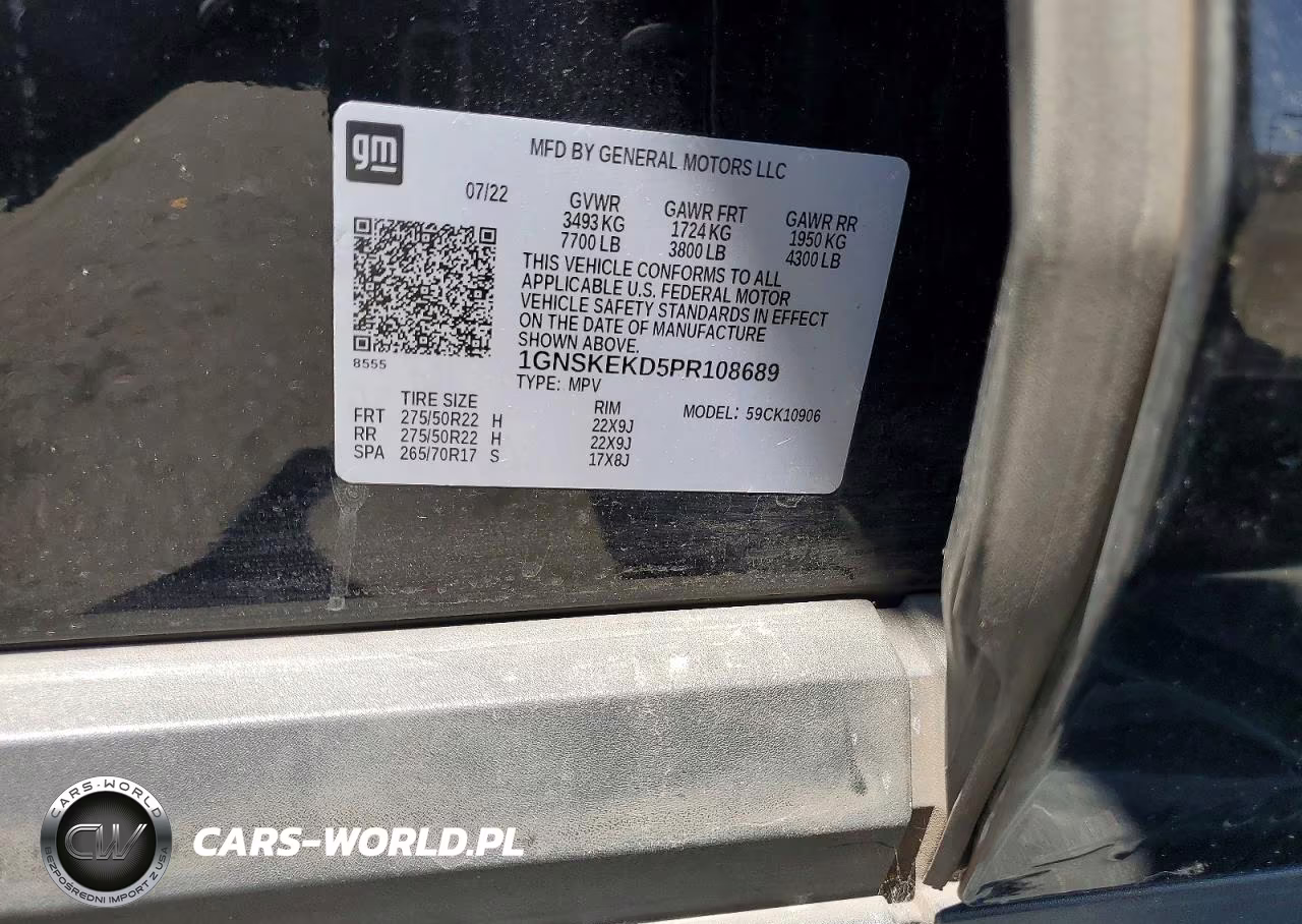 2023 Chevrolet Suburban K1500 Rst VIN:1GNSKEKD5PR108689 - 14