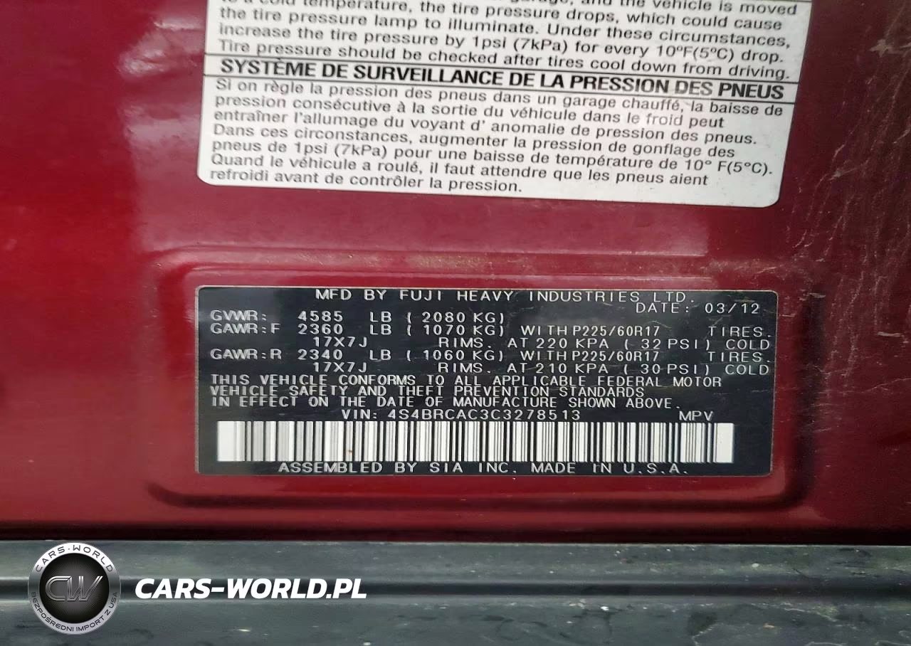 2012 Subaru Outback 2.5I VIN:4S4BRCAC3C3278513 - 14