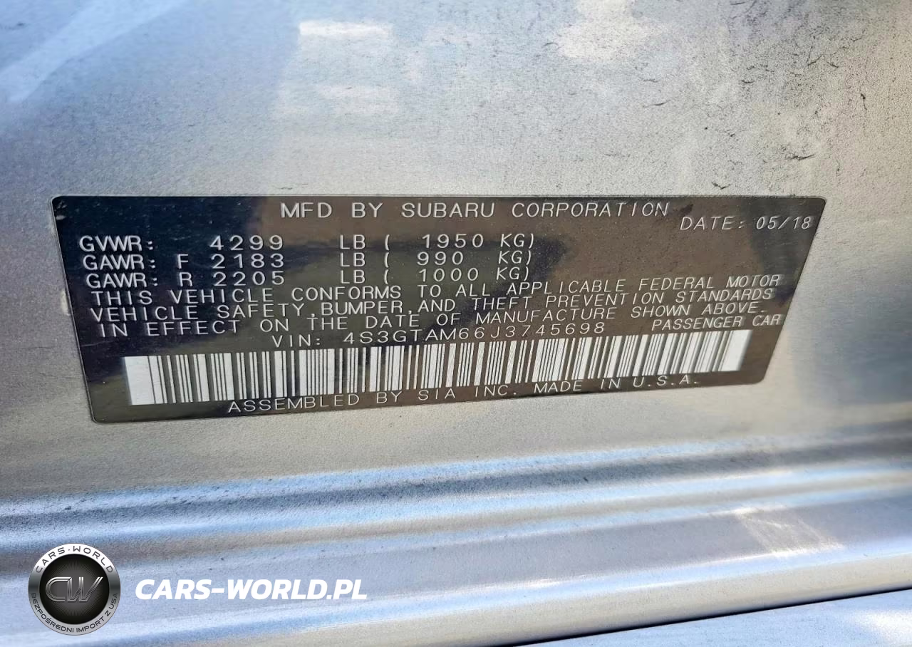 2018 Subaru Impreza Sport VIN:4S3GTAM66J3745698 - 12