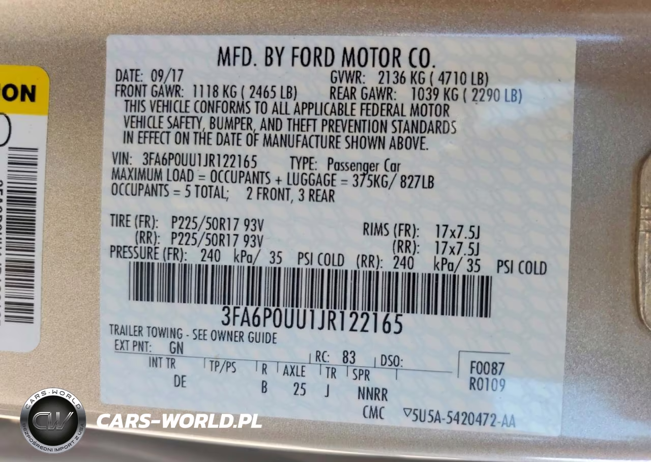2018 Ford Fusion S Hybrid VIN:3FA6P0UU1JR122165 - 12