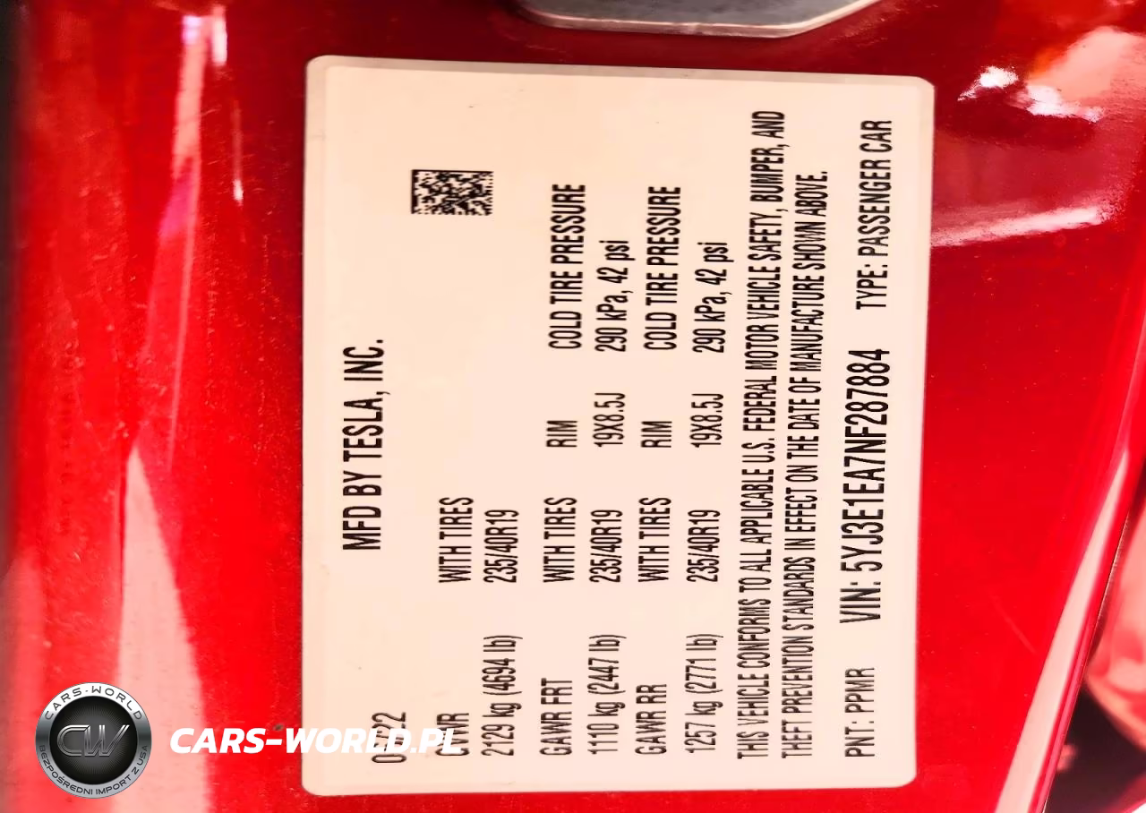 2022 Tesla Model 3 VIN:5YJ3E1EA7NF287884 - 12