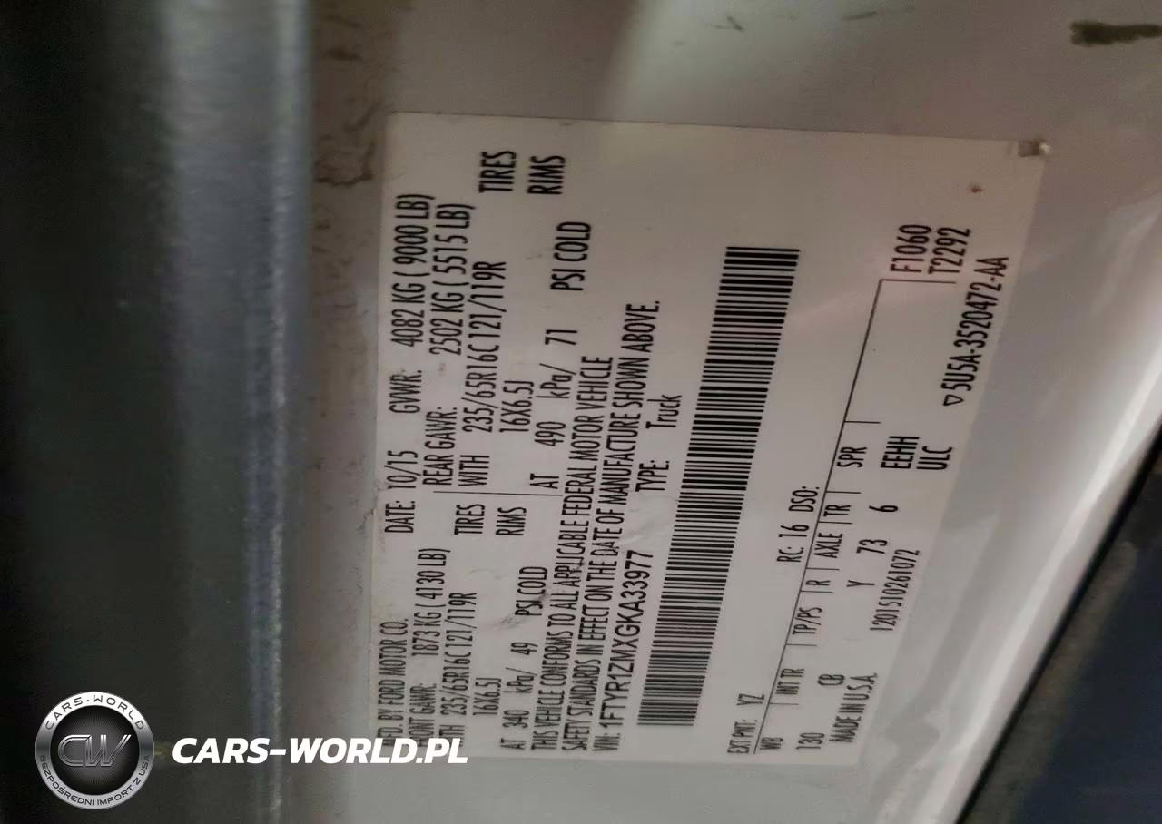2016 Ford Transit T-250 VIN:1FTYR1ZMXGKA33977 - 12
