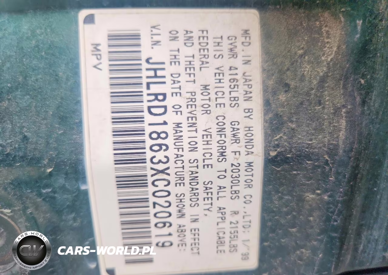 1999 Honda Cr-V Ex VIN:JHLRD1863XC020619 - 13