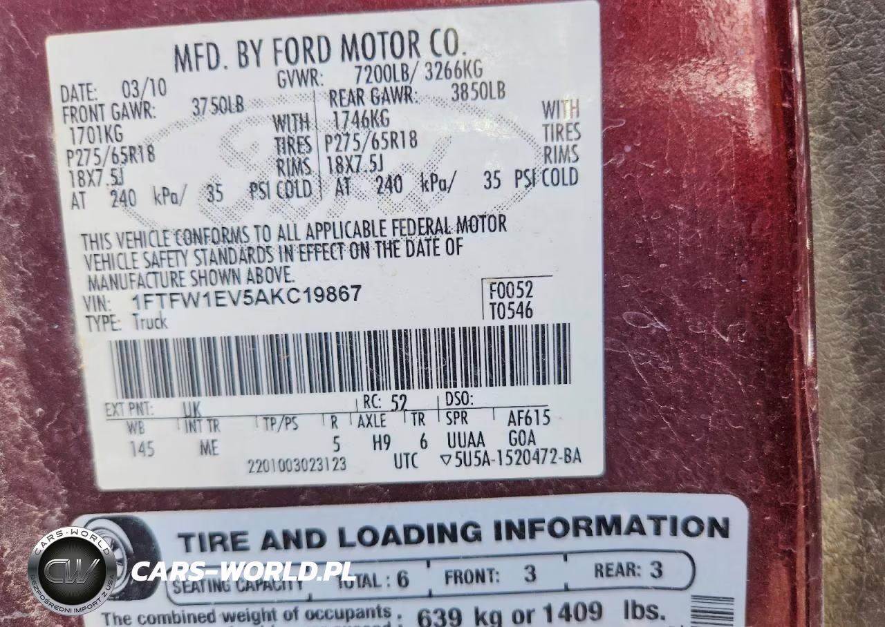 2010 Ford F150 Supercrew VIN:1FTFW1EV5AKC19867 - 12