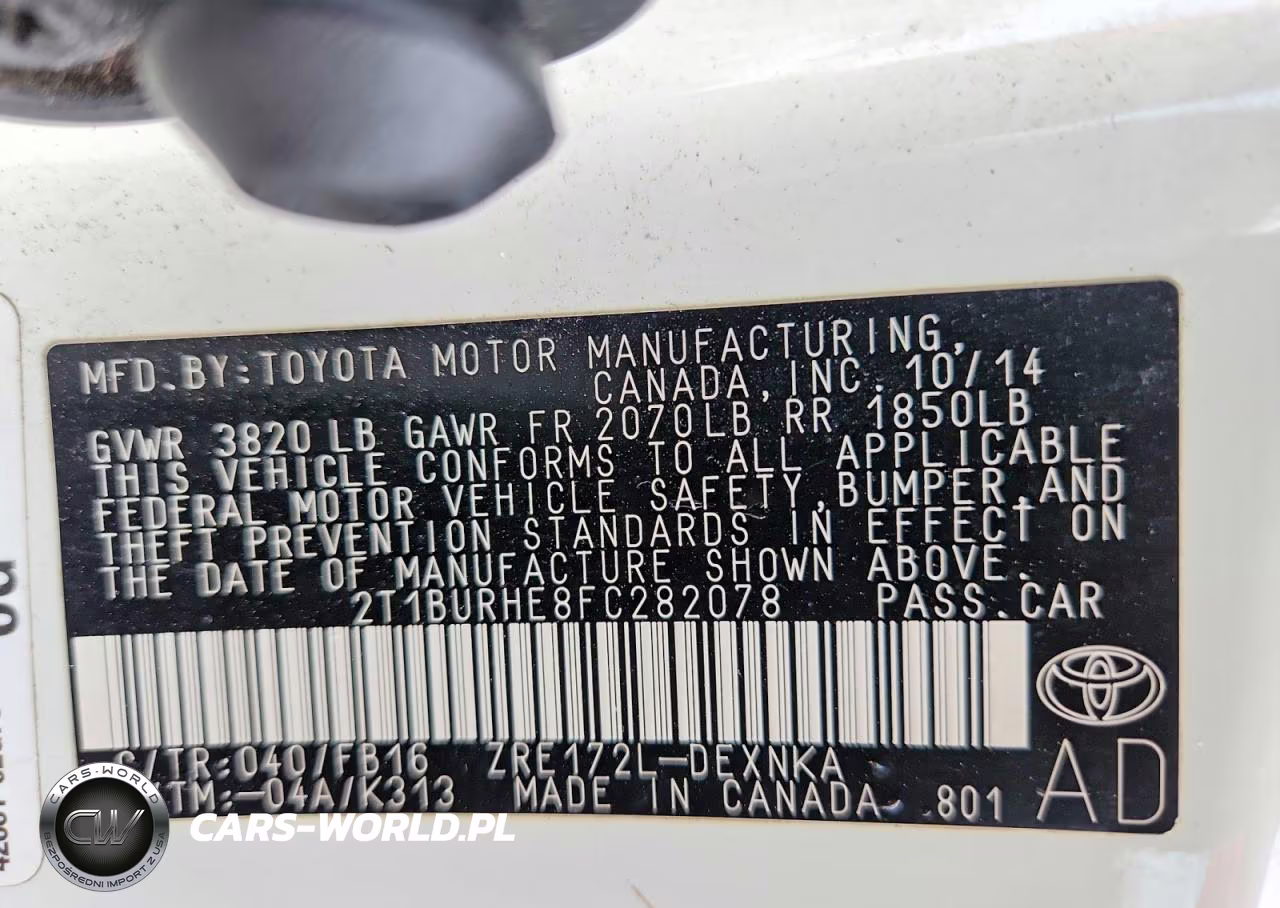 2015 Toyota Corolla Le VIN:2T1BURHE8FC282078 - 12