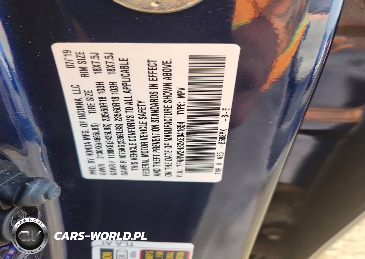 2019 Honda Cr-V Exl VIN:7FARW2H82KE041654 - 13