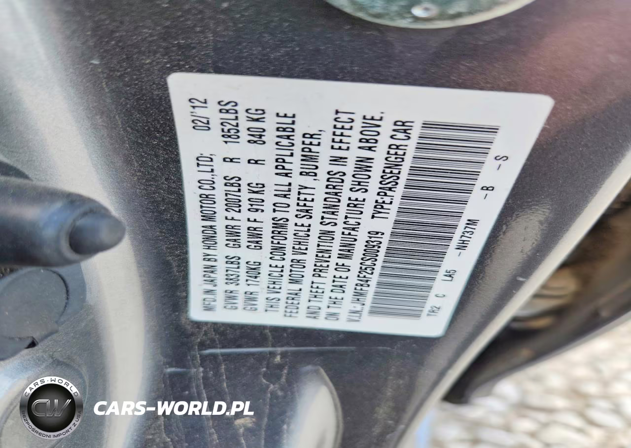 2012 Honda Civic Hybrid VIN:JHMFB4F25CS009319 - 12