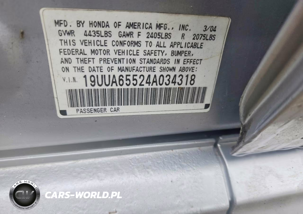 2004 Acura Tl VIN:19UUA65524A034318 - 13