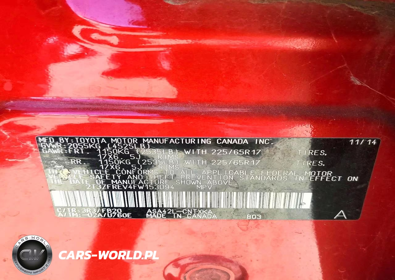 2015 Toyota Rav4 Le VIN:2T3ZFREV4FW153094 - 12