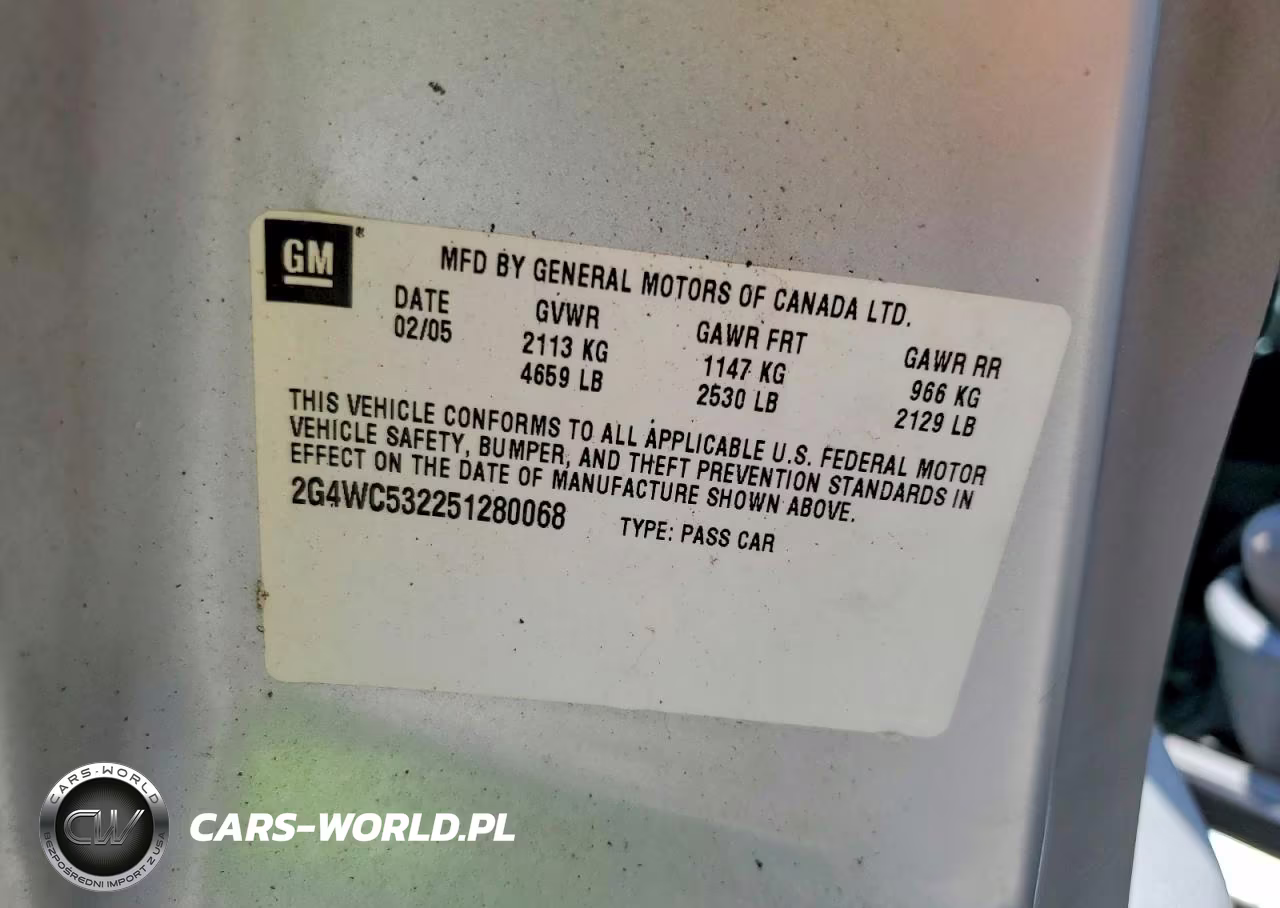 2005 Buick Lacrosse Cx VIN:2G4WC532251280068 - 12
