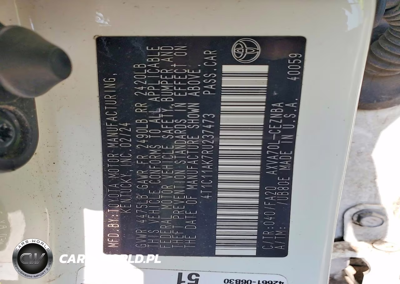 2024 Toyota Camry Le VIN:4T1C11AK7RU237473 - 12