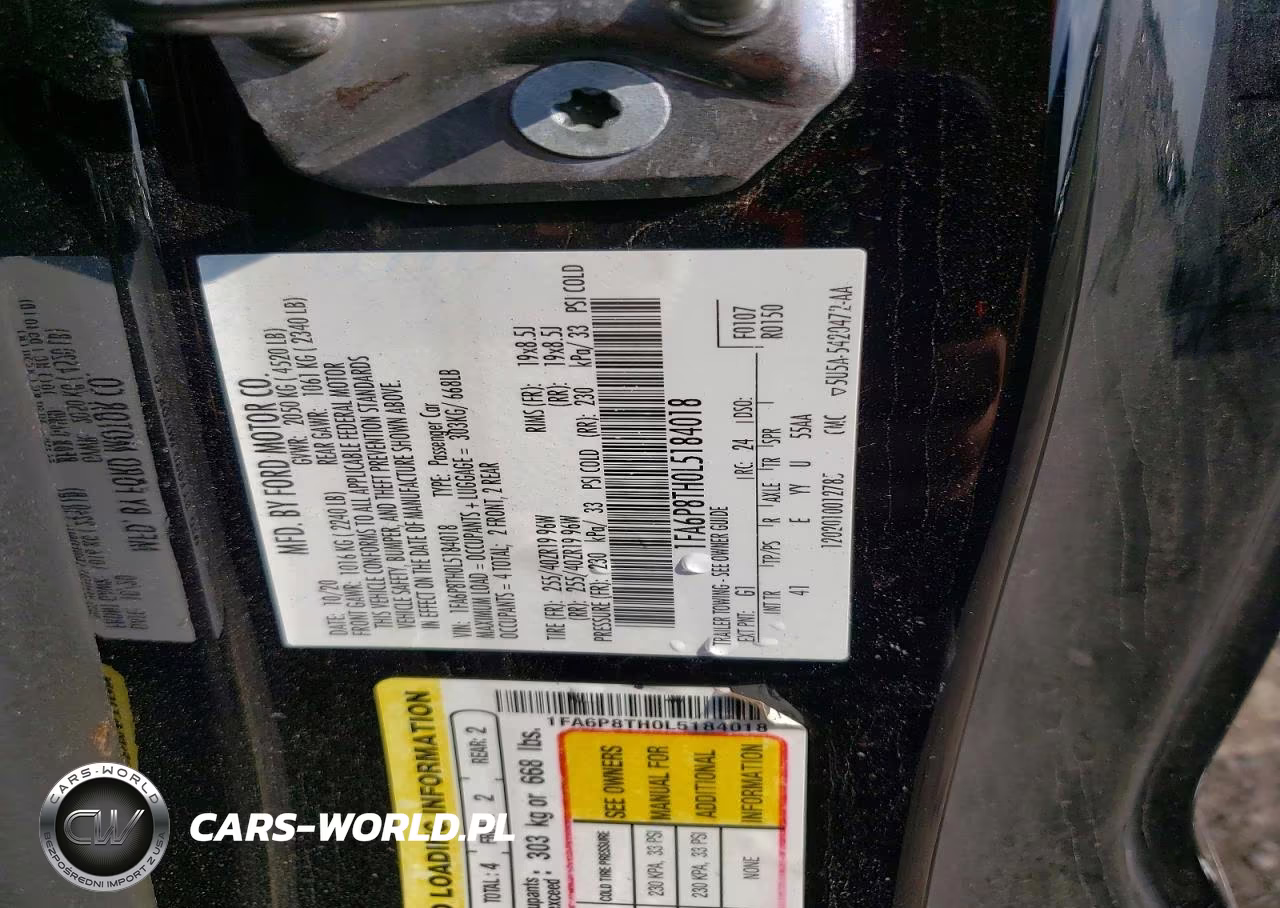 2020 Ford Mustang VIN:1FA6P8TH0L5184018 - 12