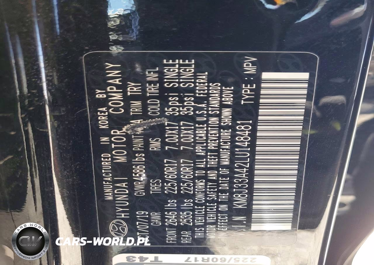 2020 Hyundai Tucson Value VIN:KM8J33A42LU148481 - 13