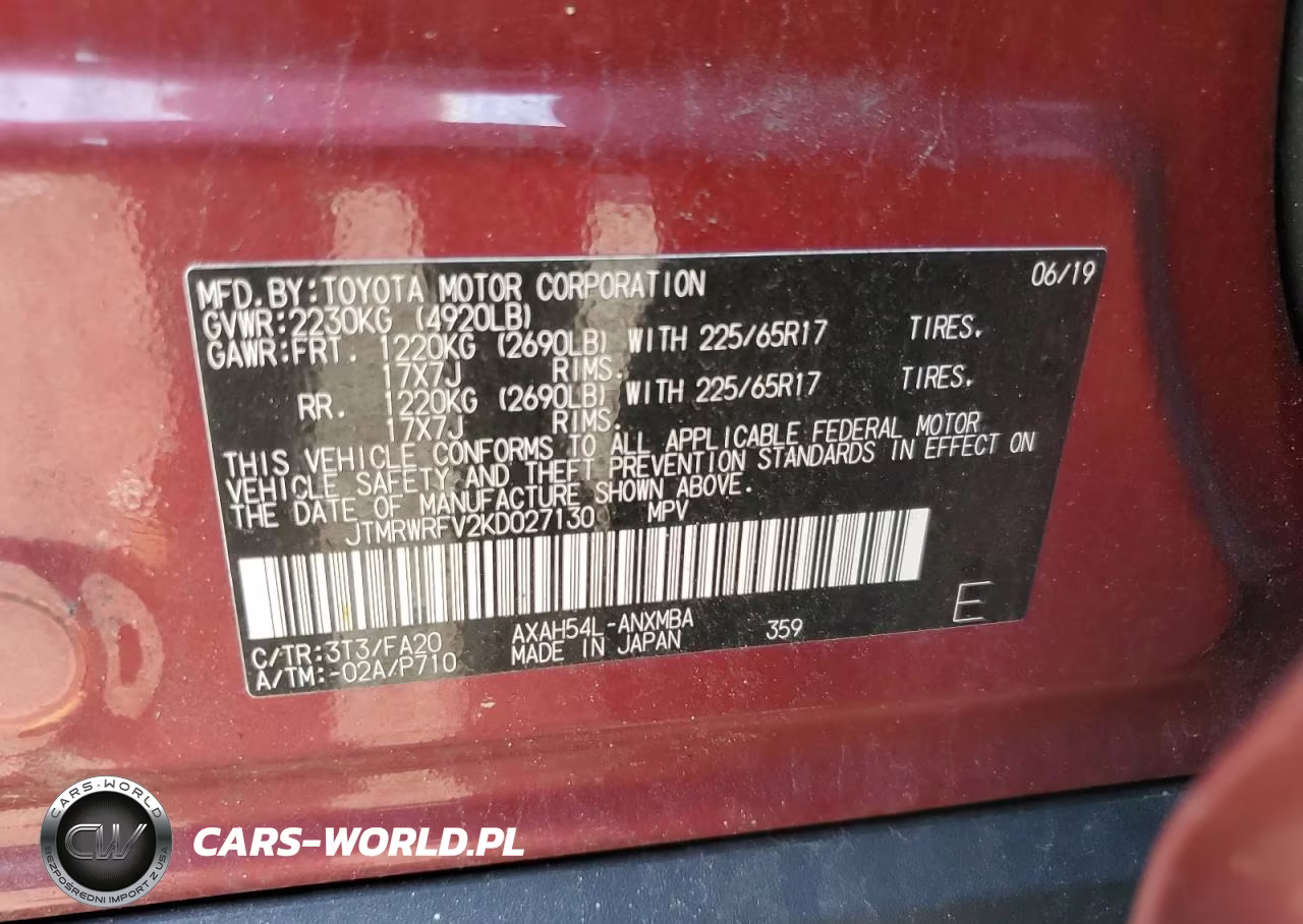 2019 Toyota Rav4 Xle VIN:JTMRWRFV2KD027130 - 13