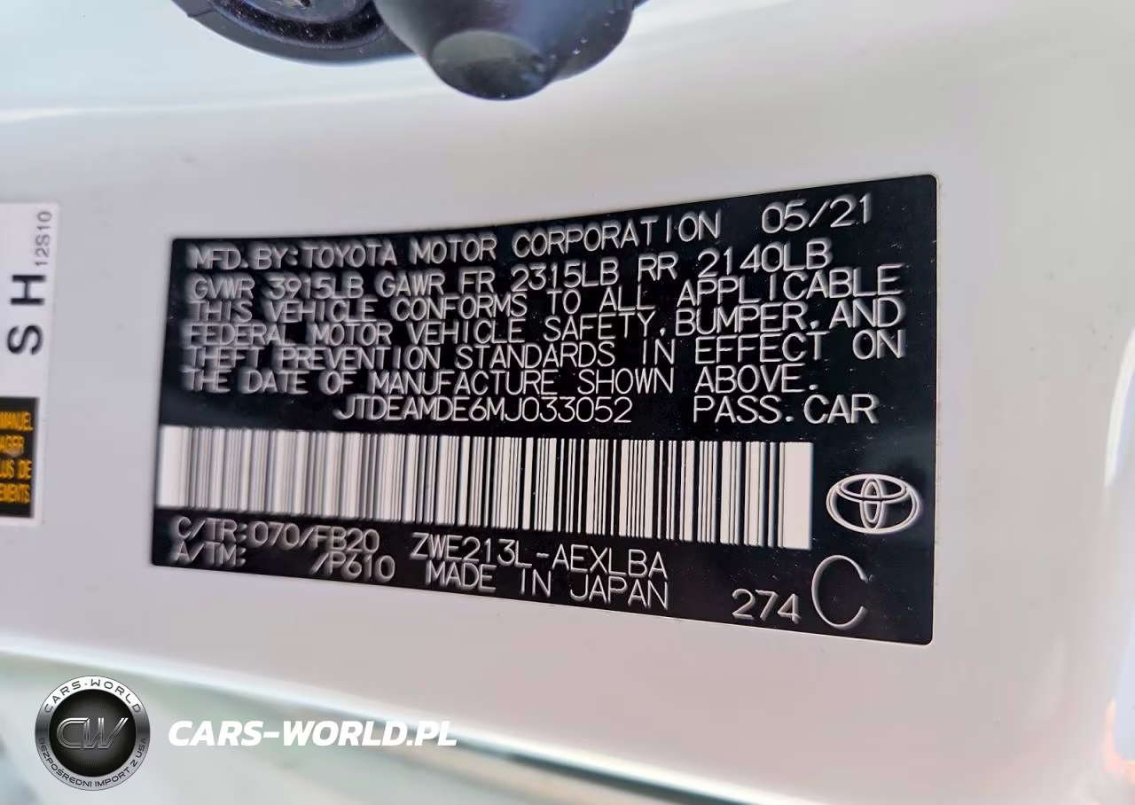 2021 Toyota Corolla Le VIN:JTDEAMDE6MJ033052 - 12