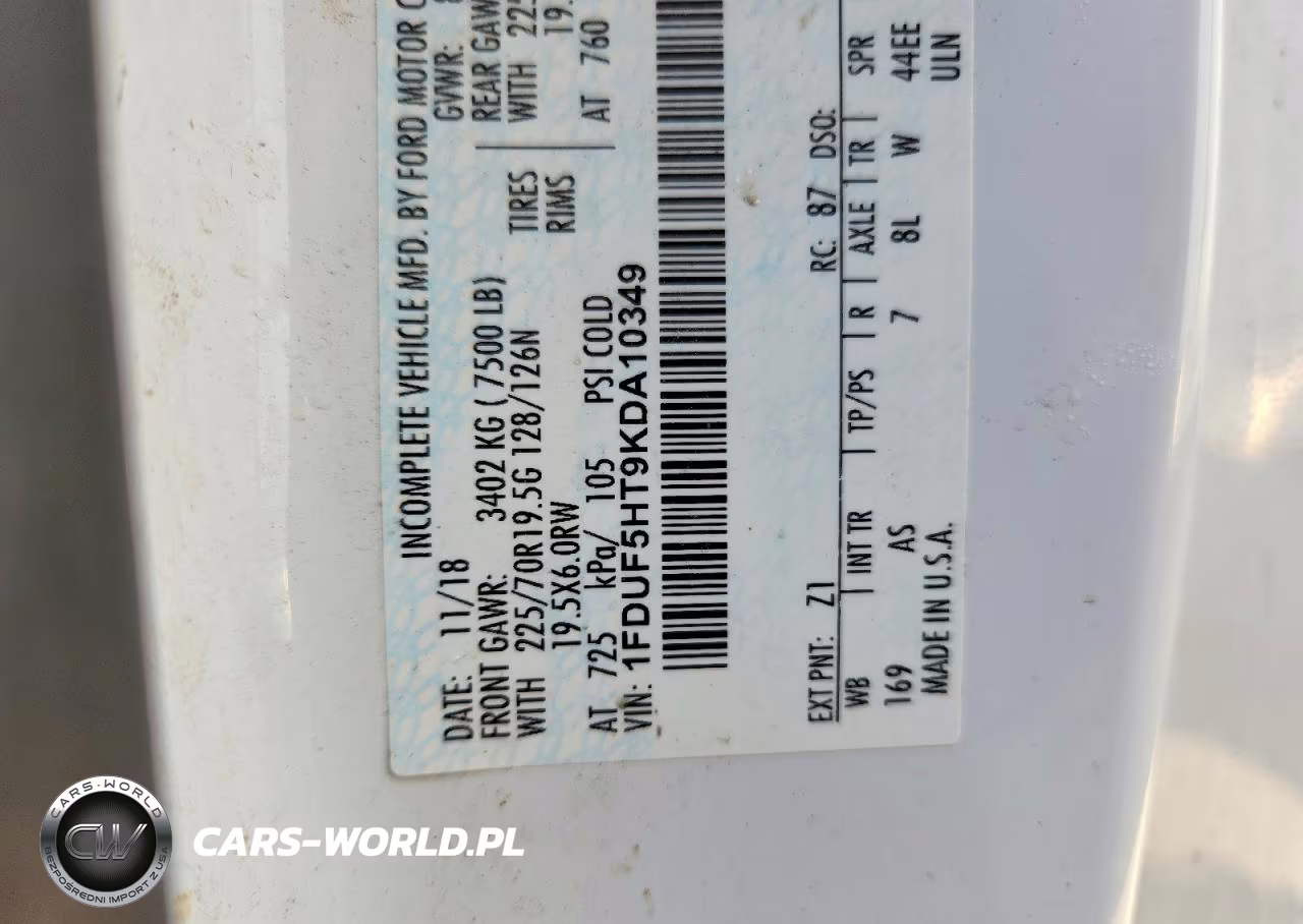 2019 Ford F550 Super Duty VIN:1FDUF5HT9KDA10349 - 13