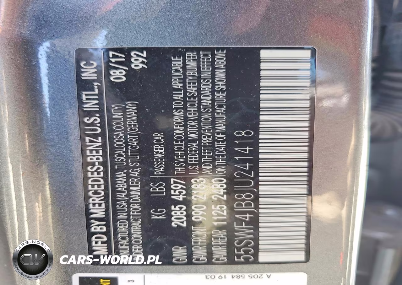 2018 Mercedes-Benz C 300 VIN:55SWF4JB8JU241418 - 12