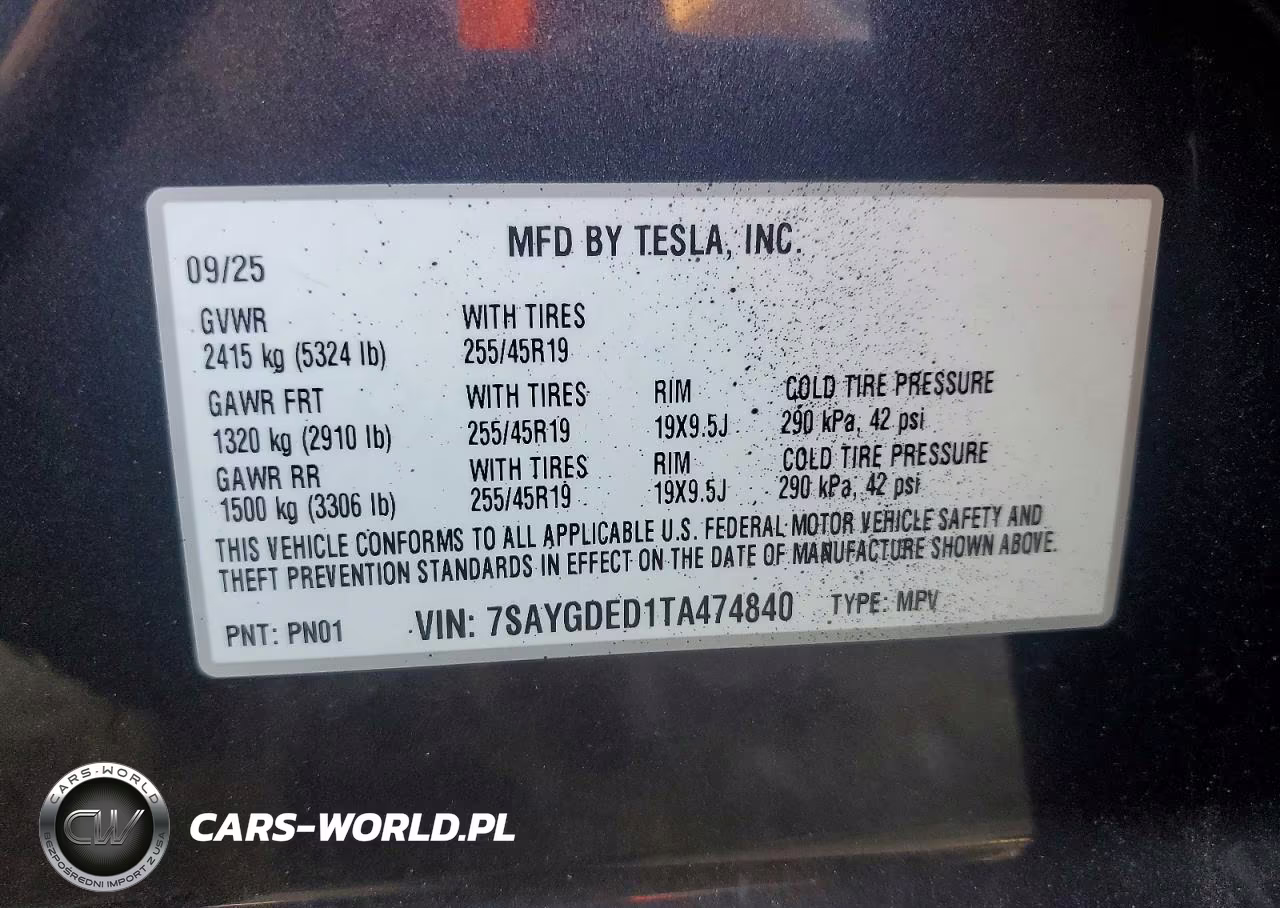 2026 Tesla Model Y VIN:7SAYGDED1TA474840 - 12
