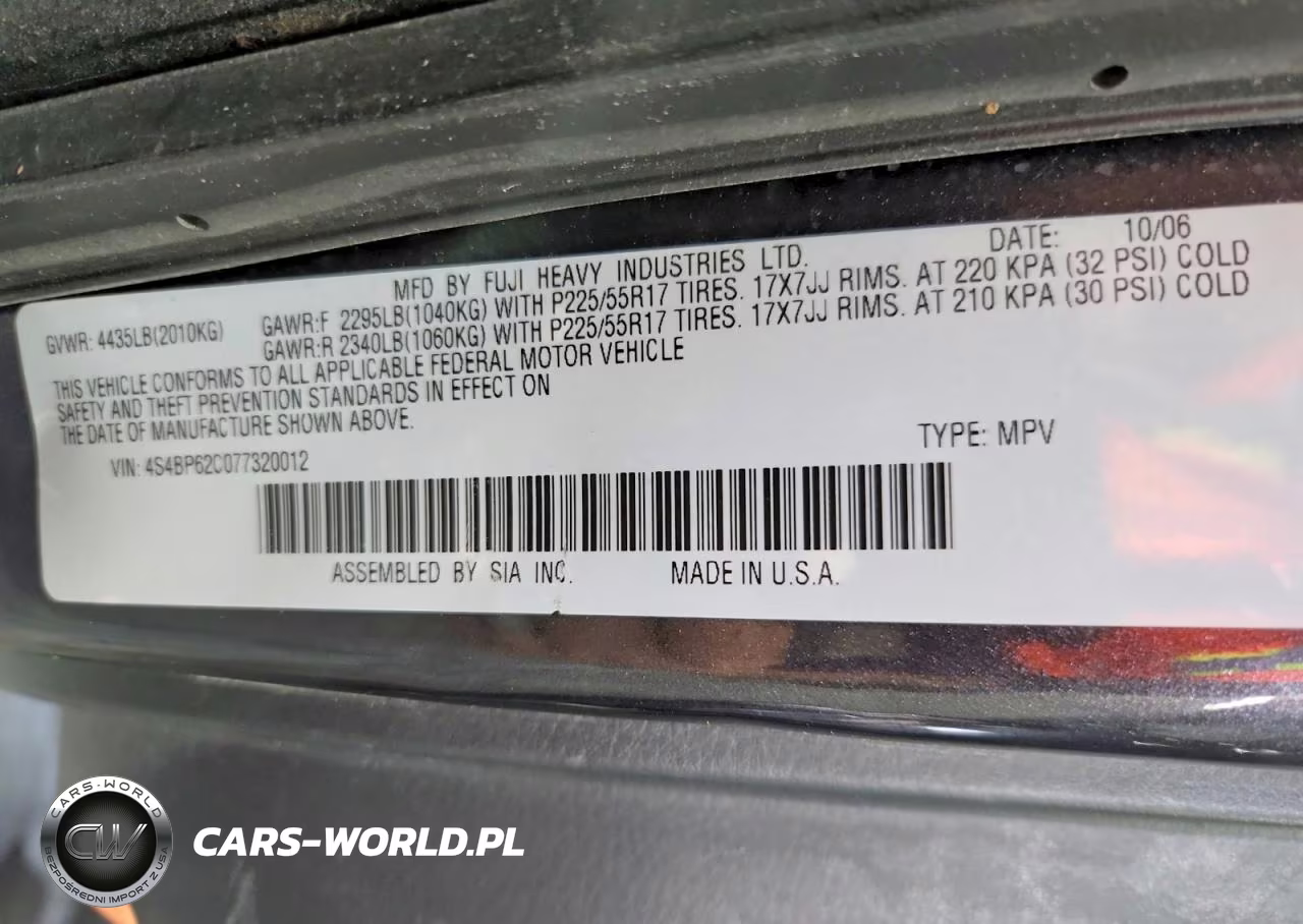 2007 Subaru Outback Outback 2.5I Limited VIN:4S4BP62C077320012 - 12