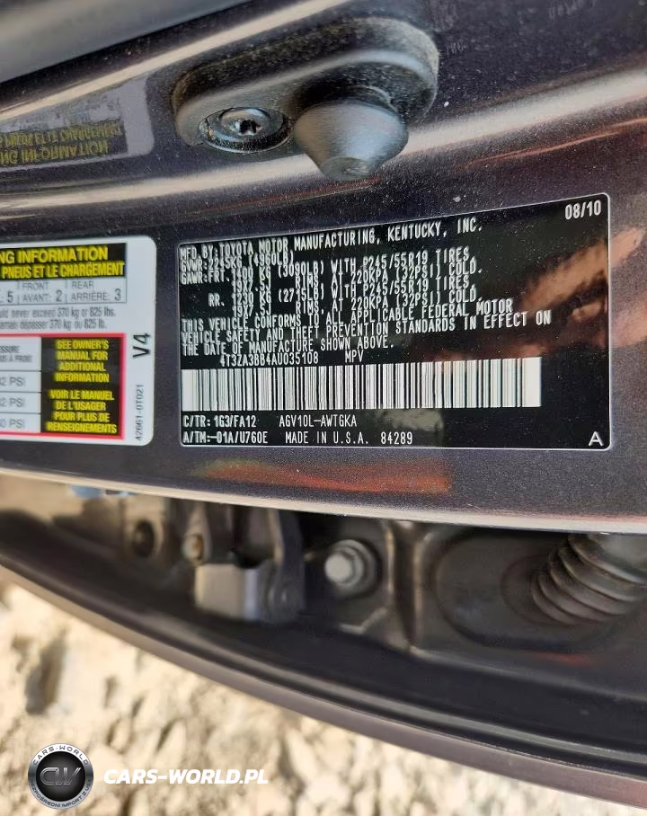 2010 Toyota Venza Fwd 4Cyl VIN:4T3ZA3BB4AU035108 - 12
