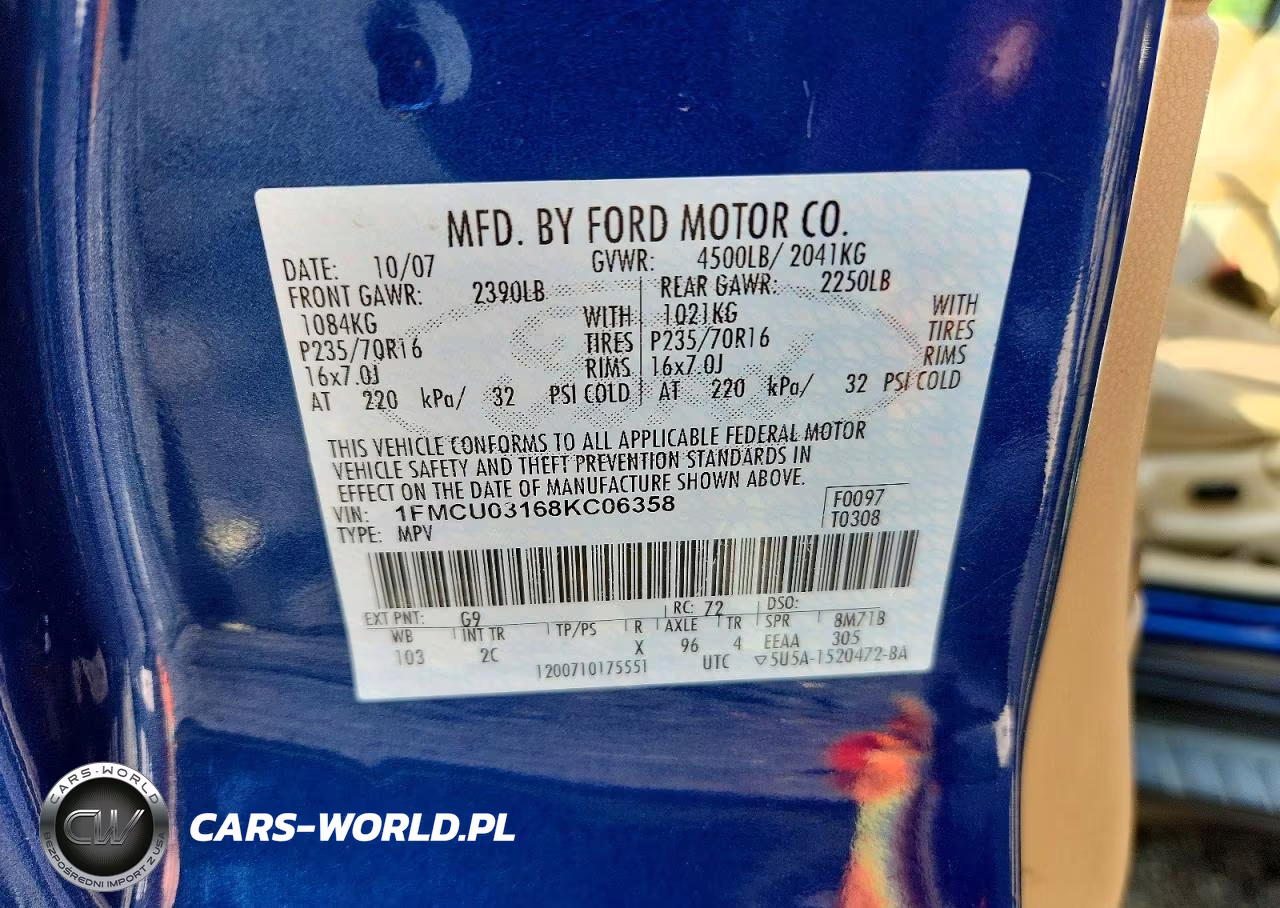 2008 Ford Escape Xlt VIN:1FMCU03168KC06358 - 13