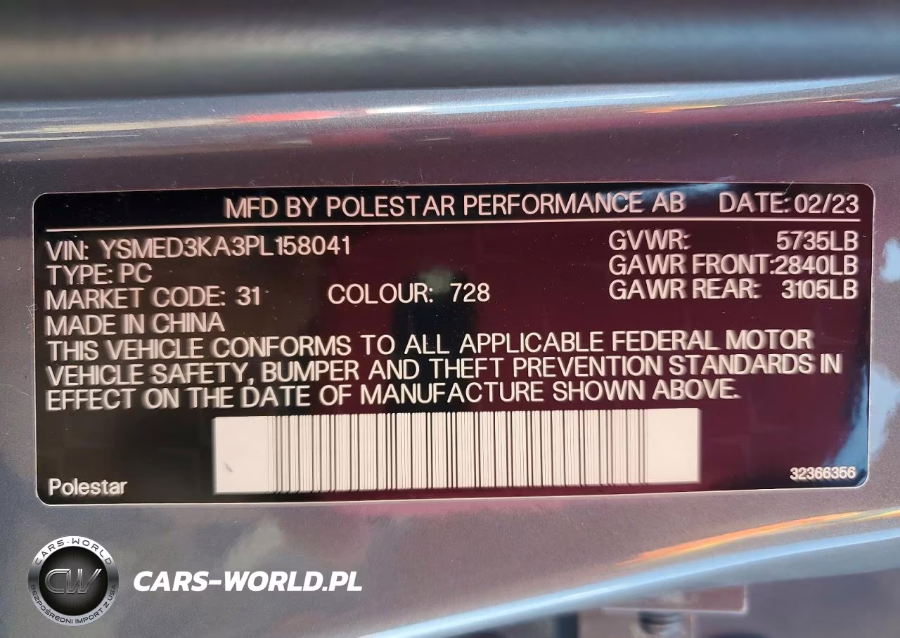 2023 Polestar 2 VIN:YSMED3KA3PL158041 - 13