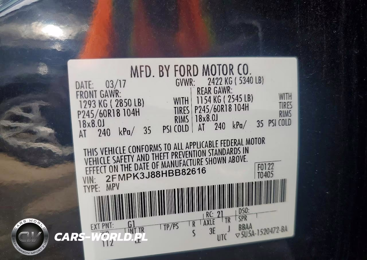 FORD EDGE SEL VIN:2FMPK3J88HBB82616 - 13
