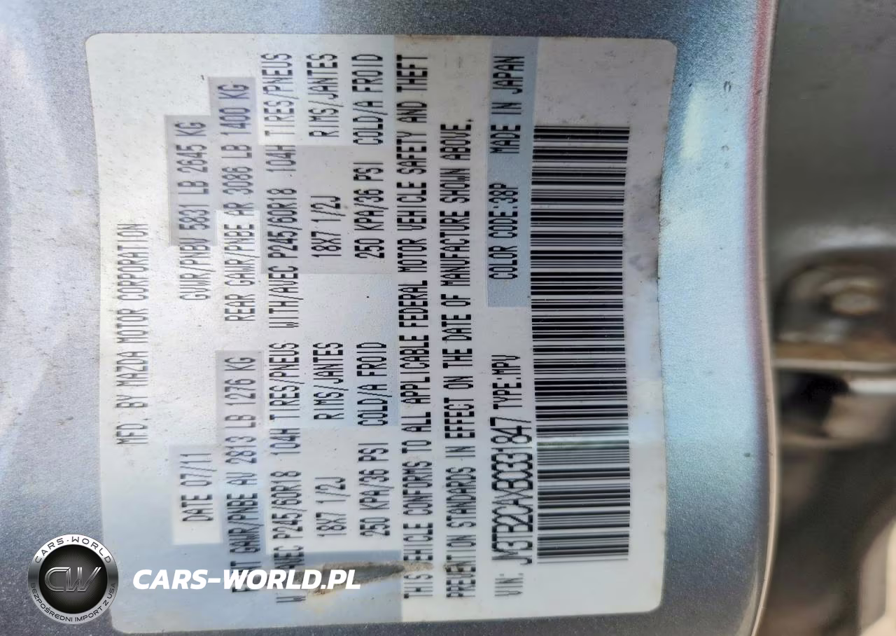 2011 Mazda Cx-9 VIN:JM3TB2CAXB0331847 - 12