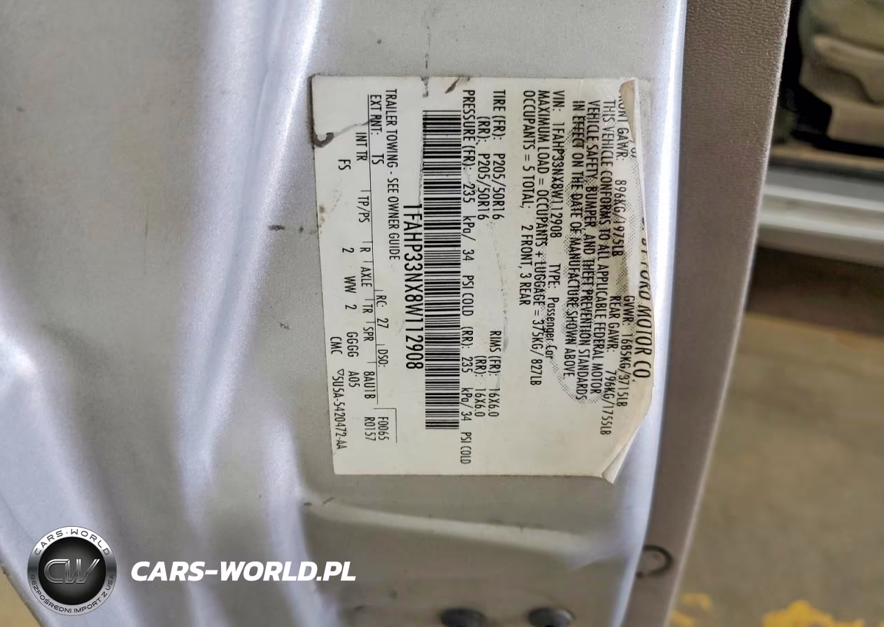 2008 Ford Focus Se VIN:1FAHP33NX8W112908 - 12