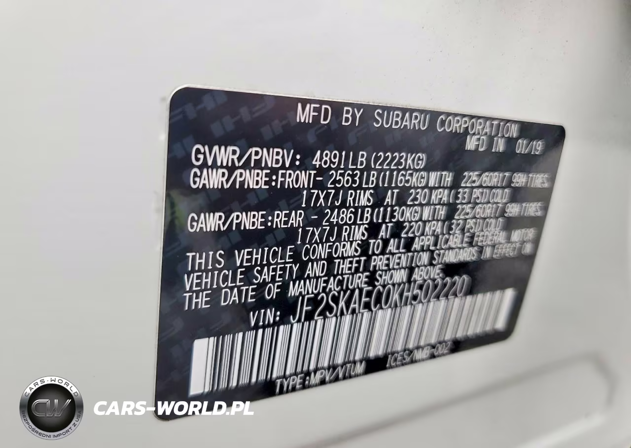 2019 Subaru Forester Premium VIN:JF2SKAEC0KH502220 - 13