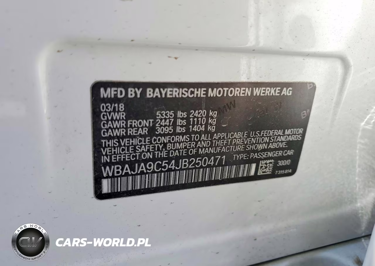 2018 BMW 530E VIN:WBAJA9C54JB250471 - 12