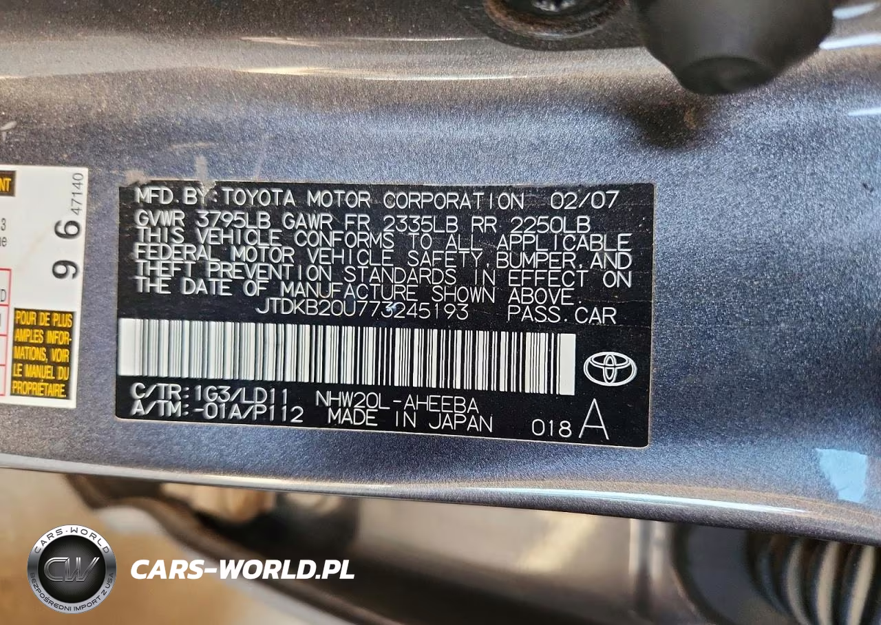2007 Toyota Prius Touring VIN:JTDKB20U773245193 - 12