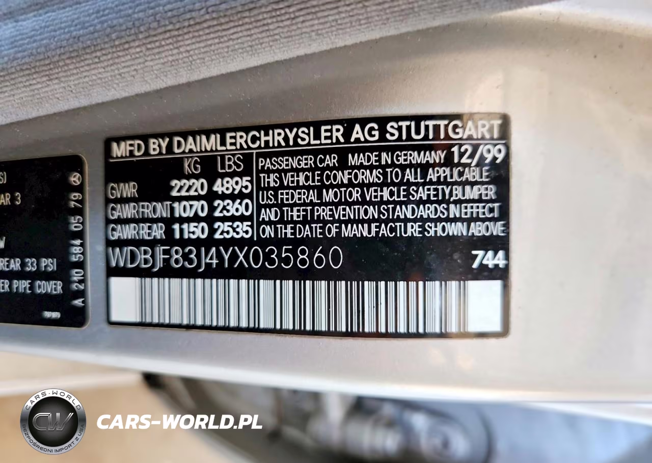 2000 Mercedes-Benz E 430 VIN:WDBJF83J4YX035860 - 12